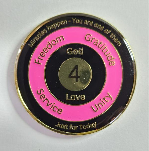 Genesungsgeburtstagsmünze in Pink