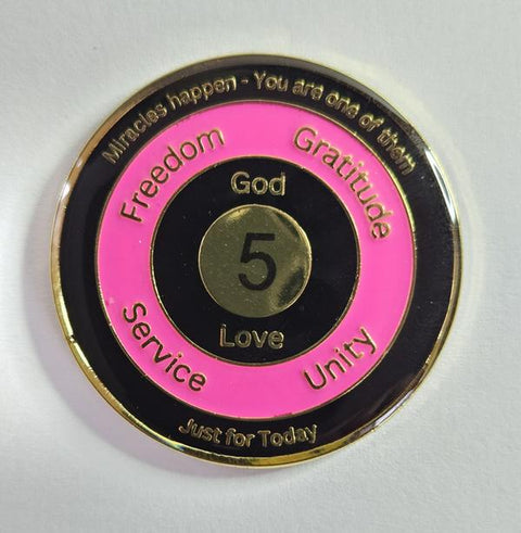 Genesungsgeburtstagsmünze in Pink