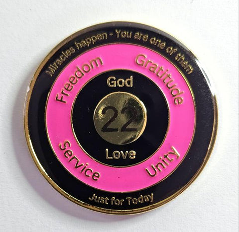 Genesungsgeburtstagsmünze in Pink