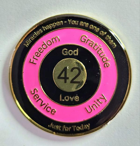 Genesungsgeburtstagsmünze in Pink
