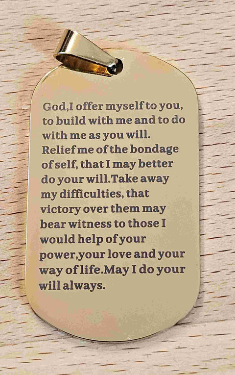 Third Step Prayer in long form as pendant