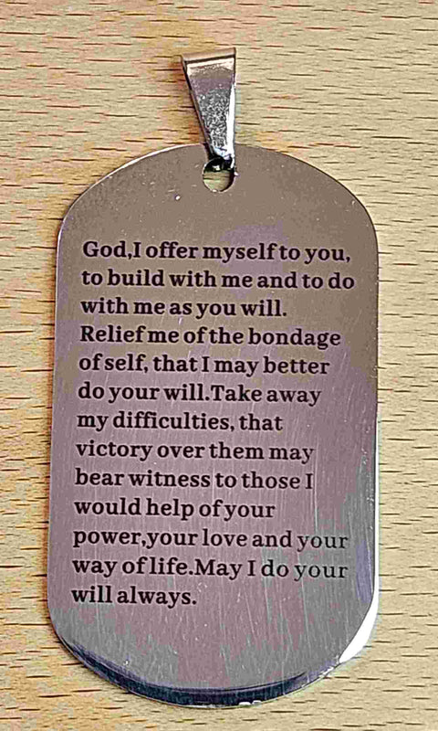 Third Step Prayer in long form as pendant