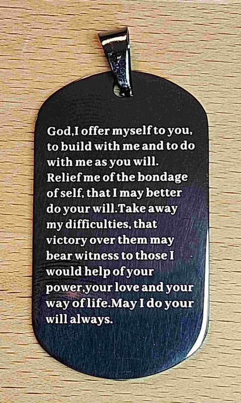 Third Step Prayer in long form as pendant
