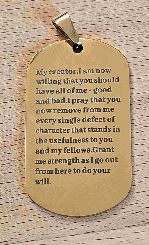 Seventh Step Prayer Pendant in English