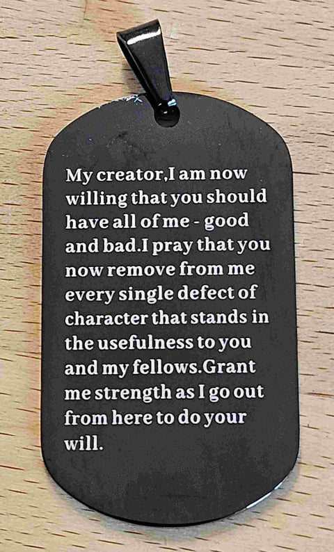 Seventh Step Prayer Pendant in English