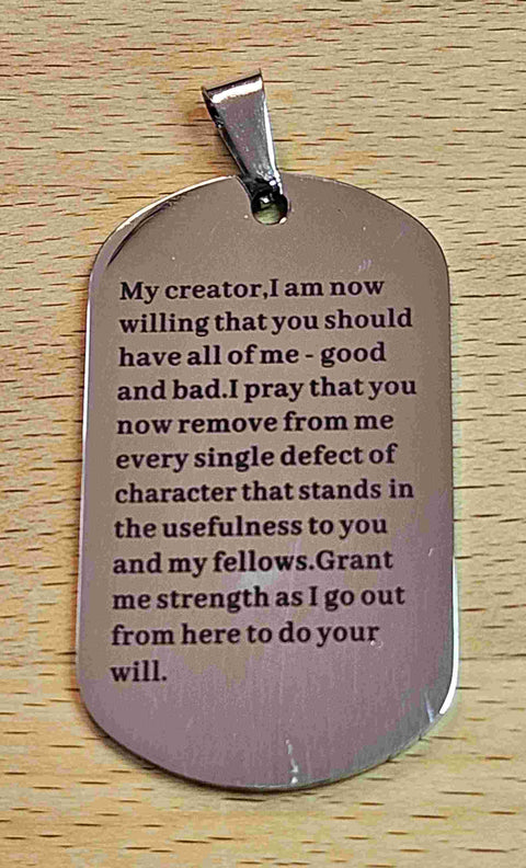 Seventh Step Prayer Pendant in English
