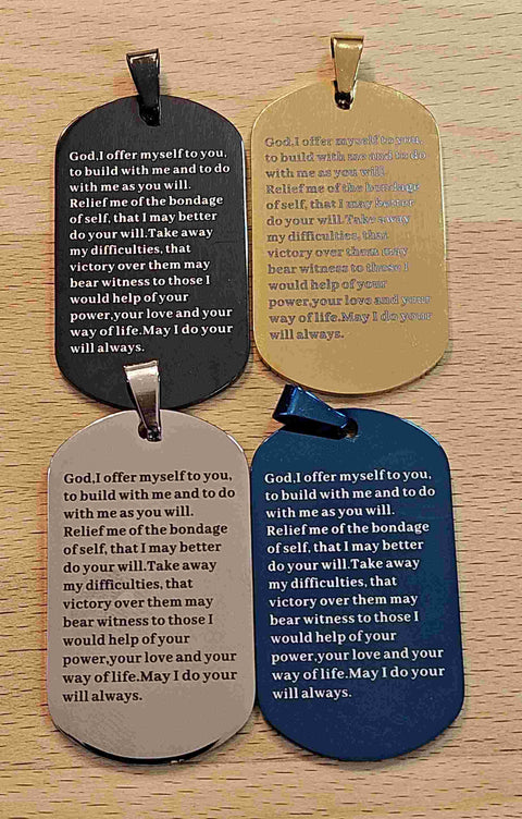 Seventh Step Prayer Pendant in English
