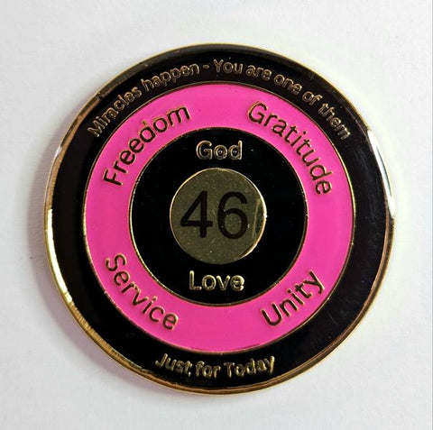 Genesungsgeburtstagsmünze in Pink