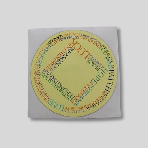 Sticker "Symbol made from words of Narcotics Anonymous"